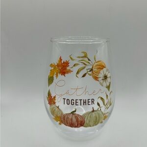 Gather Together Fall Themed Glass with Pumpkin Design - perfect for Thanksgiving